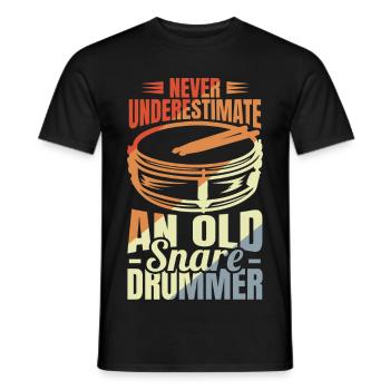Drum player grandfather - Men's T-Shirt - black - Front - AI Model Male 178 light (178cm)