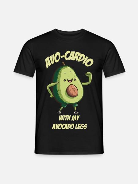 Avo Cardio Avocado does sports - Men's T-Shirt - black