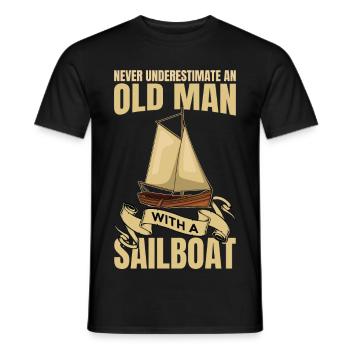Ne sous-estimez jamais un vieux marin - T-shirt homme - noir - Devant - AI Model Male 178 light (178cm)