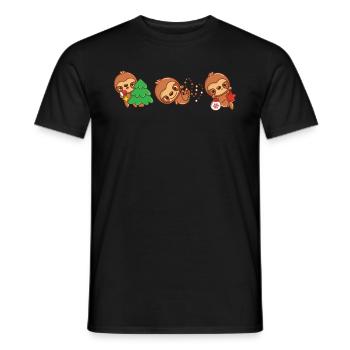 Lustige Faultier-Weihnachten. Xmas Slothy - Männer T-Shirt - Schwarz - Vorne - AI Model Male 178 light (178cm)