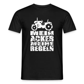 Mein Acker meine Regeln, lustiges Landwirt Shirt - Männer T-Shirt - Schwarz - Vorne - AI Model Male 178 light (178cm)