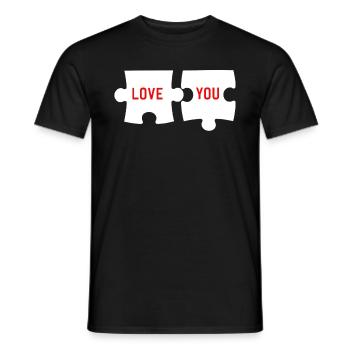 Je t’aime, je suis ma pièce du puzzle - T-shirt homme - noir - Devant - AI Model Male 178 light (178cm)
