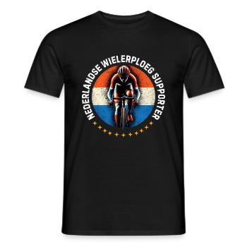 Cyclists design Supporter of NL cycling team - Men's T-Shirt - black - Front - AI Model Male 178 light (178cm)