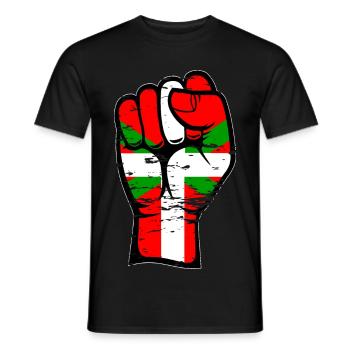 Baskische Flagge Faust used - Männer T-Shirt - Schwarz - Vorne - AI Model Male 178 light (178cm)