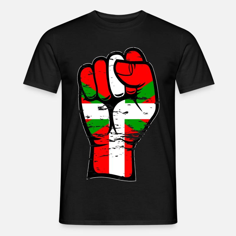 Poing de drapeau basque utilisé - T-shirt homme - noir