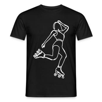 Roller Skater Drawing - Men's T-Shirt - black - Front - AI Model Male 178 light (178cm)