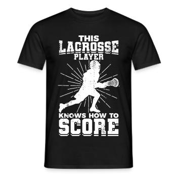 Lacrosse Junge - Männer T-Shirt - Schwarz - Vorne - AI Model Male 178 light (178cm)