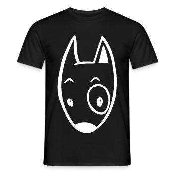 Little White Dog - Men's T-Shirt - black - Front - AI Model Male 178 light (178cm)
