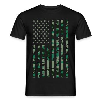 Drapeau des États-Unis Camoflage - T-shirt homme - noir - Devant - AI Model Male 178 light (178cm)