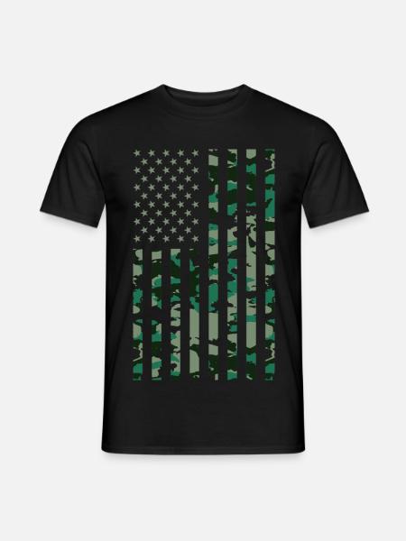 USA Flag Camoflage - Men's T-Shirt - black