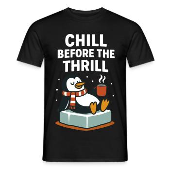 Chillen Sie vor dem Nervenkitzel Festlicher Weihnachtspinguin - Männer T-Shirt - Schwarz - Vorne - AI Model Male 178 light (178cm)