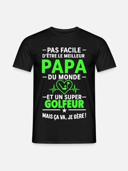 Heart + Golf – Super Dad Golfer - Men's T-Shirt - black
