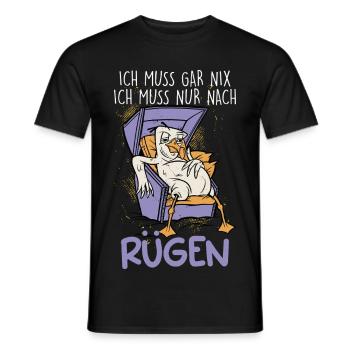 Ostsee MUSS GAR NICHTS MUSS NUR NACH RÜGEN Lustig - Männer T-Shirt - Schwarz - Vorne - AI Model Male 178 light (178cm)