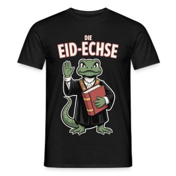 Oath Lizard Funny Reptile Justice Motif - Men's T-Shirt - black - Front - AI Model Male 178 light (178cm)