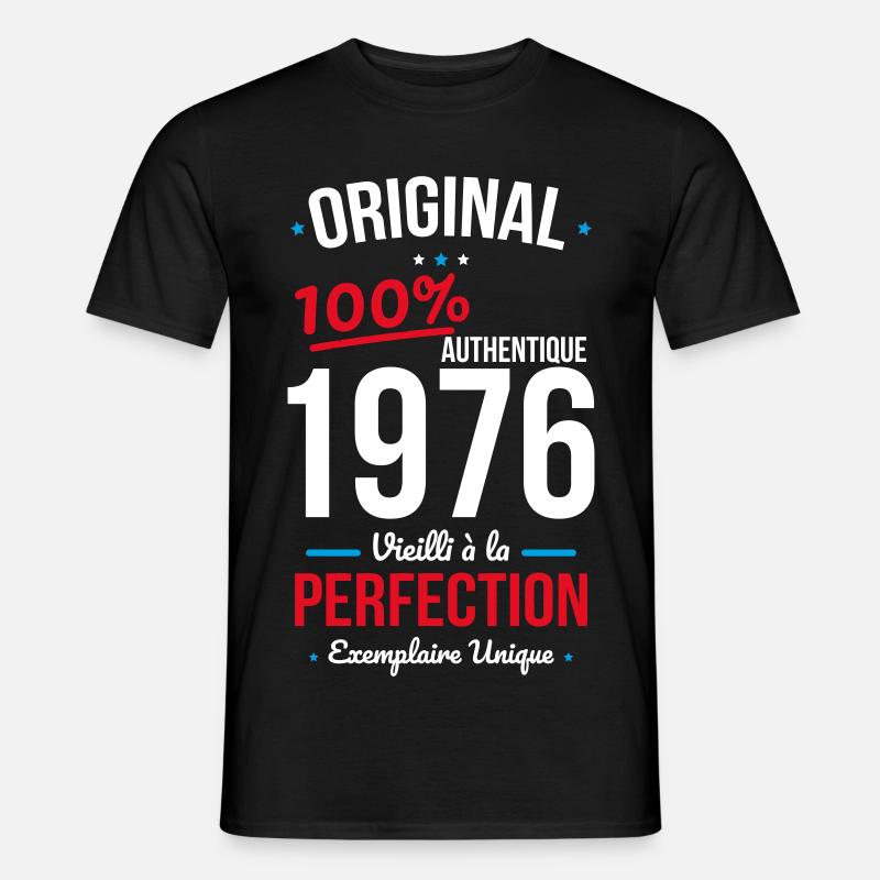 1976 – Original – Einzigartiges Exemplar - Männer T-Shirt - Schwarz