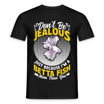 Aquarium Siamois Poisson Combattant Maman Aquariophile - T-shirt homme - noir - Devant - AI Model Male 178 light (178cm)