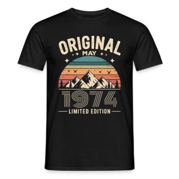 May 1974 – Legend of the Peaks and Mountains - Men's T-Shirt - black - Front - AI Model Male 178 light (178cm)