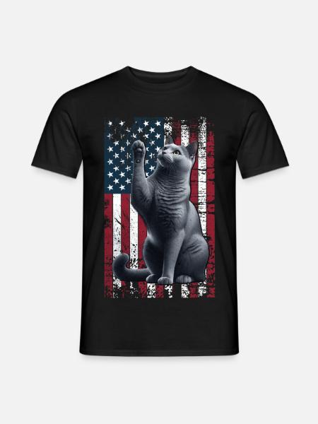 Russian Blue US Russian Blue Cat - Men's T-Shirt - black