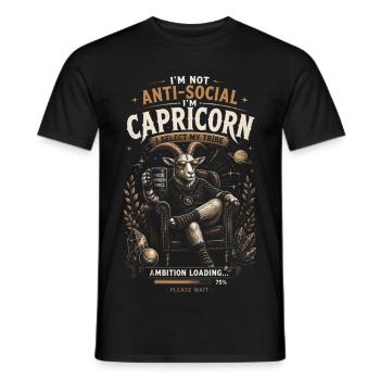 Capricorn Tribal Ambition - Zodiac Humor - Men's T-Shirt - black - Front - AI Model Male 178 light (178cm)