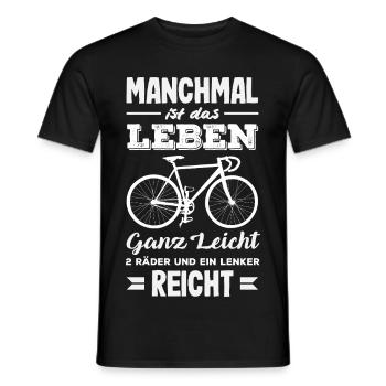 2 Räder Ein Lenker Reicht Fahrrad Radfahrer Spruch - Männer T-Shirt - Schwarz - Vorne - AI Model Male 178 light (178cm)