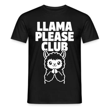 Llama Please Club – Niedliches Lama - Männer T-Shirt - Schwarz - Vorne - AI Model Male 178 light (178cm)