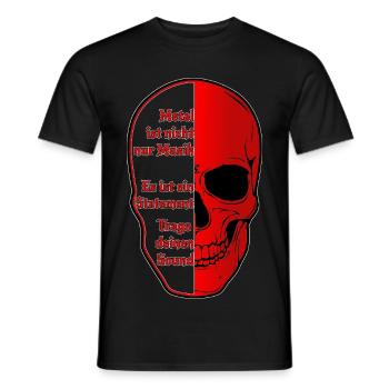 Halbskull Metal-Statement Rot Schwarz - Männer T-Shirt - Schwarz - Vorne - AI Model Male 178 light (178cm)