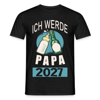 Ich werde Vater 2027 / Baby vs Bier 2027 - Männer T-Shirt - Schwarz - Vorne - AI Model Male 178 light (178cm)