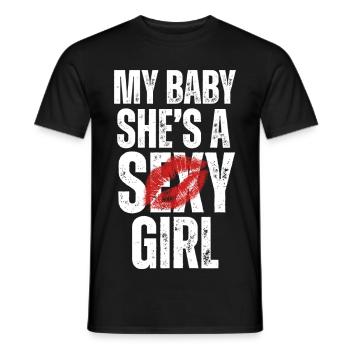 Mein Baby Sie ist ein sexy Mädchen - Männer T-Shirt - Schwarz - Vorne - AI Model Male 178 light (178cm)