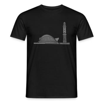 Leuchtturm Warnemünde 2 - Männer T-Shirt - Schwarz - Vorne - AI Model Male 178 light (178cm)