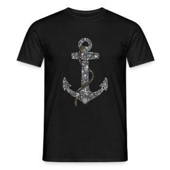 Ancre avec des symboles maritimes - T-shirt homme - noir - Devant - AI Model Male 178 light (178cm)