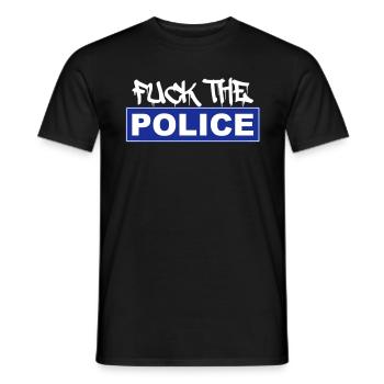 fuck the police - Männer T-Shirt - Schwarz - Vorne - AI Model Male 178 light (178cm)