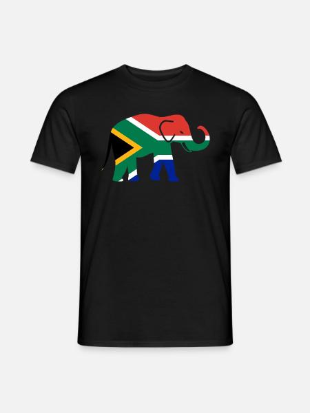 Südafrika Flagge Afrikaans Suid-Afrika Elefant - Männer T-Shirt - Schwarz
