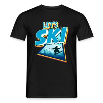 Vintage Slalom Ski 80s 90s - Men's T-Shirt - black - Front - AI Model Male 178 light (178cm)
