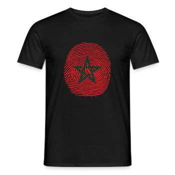 empreinte digitale du drapeau marocain - T-shirt homme - noir - Devant - AI Model Male 178 light (178cm)