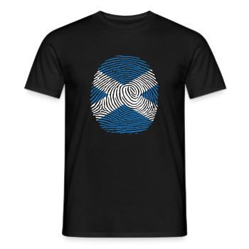 empreinte digitale du drapeau du pays écossais - T-shirt homme - noir - Devant - AI Model Male 178 light (178cm)