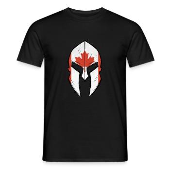Drapeau canadien en casque de guerrier spartiate - T-shirt homme - noir - Devant - AI Model Male 178 light (178cm)