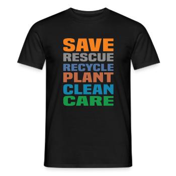 Save Rescue Recycle Plant Clean Care - Männer T-Shirt - Schwarz - Vorne - AI Model Male 178 light (178cm)