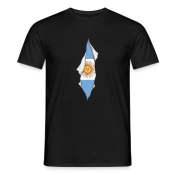 Drapeau argentin fier argentine - T-shirt homme - noir - Devant - AI Model Male 178 light (178cm)