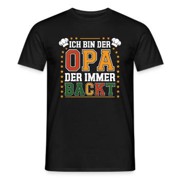 Ich bin der Opa der immer backt lustiger Opaspruch - Männer T-Shirt - Schwarz - Vorne - AI Model Male 178 light (178cm)