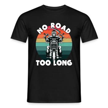 No Road Too Long. Motorradreisen. - Männer T-Shirt - Schwarz - Vorne - AI Model Male 178 light (178cm)