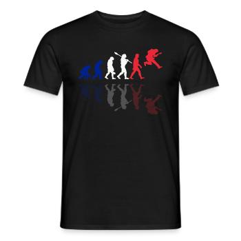 Human Evolution Guitar Band Retro Vintage Français - T-shirt homme - noir - Devant - AI Model Male 178 light (178cm)