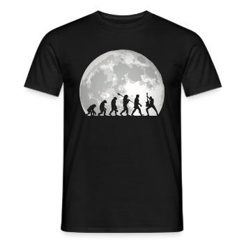 Human Evolution Guitar Band Moon Vintage Guitariste - T-shirt homme - noir - Devant - AI Model Male 178 light (178cm)
