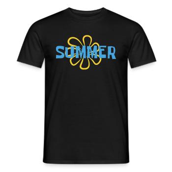 Été - soleil - vacances - bonne humeur - T-shirt homme - noir - Devant - AI Model Male 178 light (178cm)