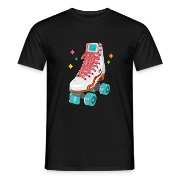 rollerskates retro rollschuhe - Männer T-Shirt - Schwarz - Vorne - AI Model Male 178 light (178cm)