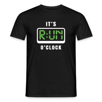 ITS RUN O CLOCK - Men's T-Shirt - black - Front - AI Model Male 178 light (178cm)