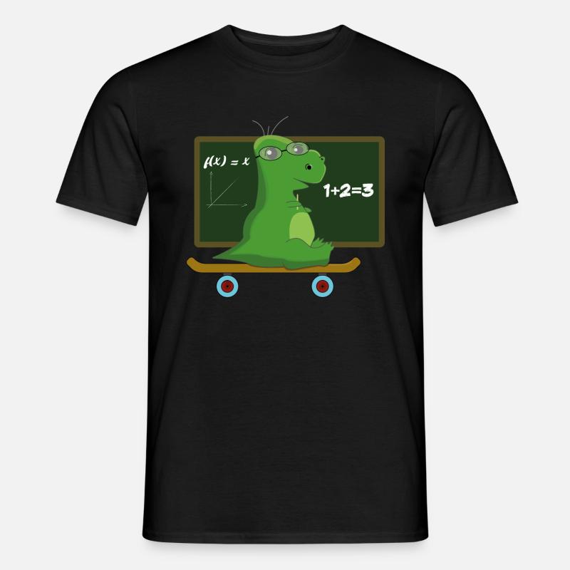 Dino Lehrer Skateboard Nerd - Männer T-Shirt - Schwarz