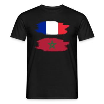 Morocco & France - Men's T-Shirt - black - Front - AI Model Male 178 light (178cm)