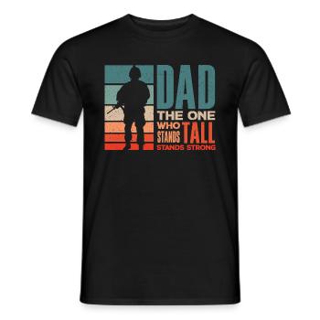 Dad The One Who Stands Tall Stands Strong - Männer T-Shirt - Schwarz - Vorne - AI Model Male 178 light (178cm)