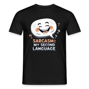 Funny Sarcasm Speech Bubble Design - Männer T-Shirt - Schwarz - Vorne - AI Model Male 178 light (178cm)