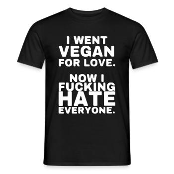 I Went Vegan For Love - Men's T-Shirt - black - Front - AI Model Male 178 light (178cm)